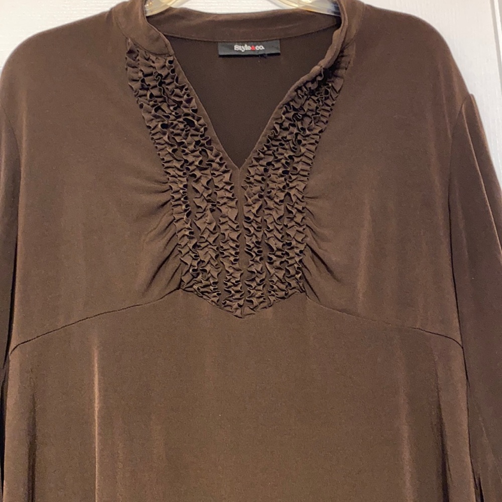 Brown top with ruffles